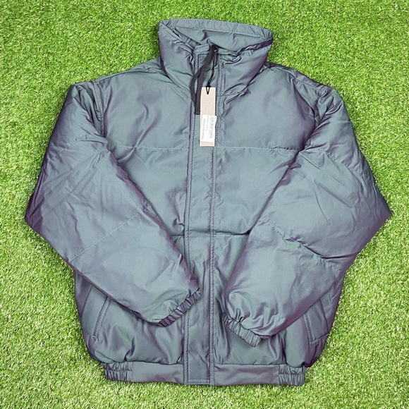 New with tags Fear of God Essentials iridescent puffer jacket men’s small - Picture 2 of 5